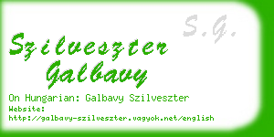 szilveszter galbavy business card